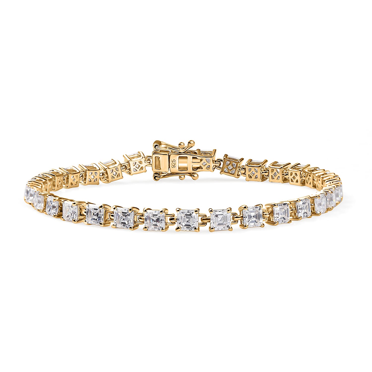 Moissanite (Oct 4x4mm) Bracelet in 18K Vermeil YG Over Sterling Silver (7.50 In) 10.50 ctw