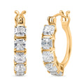 D'Joy Asscher Cut Moissanite Hoop Earrings in 18K Vermeil YG Over Sterling Silver 3.50 ctw - Sticky add to cart bar