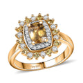 Premium Tanzania Yellow Zircon and Multi Gemstone 2.15 ctw Sunburst Serenity Ring in 18K Vermeil Yellow Gold Over Sterling Silver (Size 10.0) (Del. in 10-12 Days) - Sticky add to cart bar