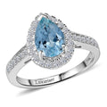 Certified & Appraised AAA Mangoro Aquamarine and Luxuriant Lab Grown Diamond G-H SI 2.02 ctw Ring in 10K White Gold (Size 7.0) (Del in 12 -15 Days) - Sticky add to cart bar