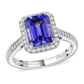 Certified & Appraised Rhapsody AAAA Tanzanite and E-F VS Diamond 4.41 ctw Ring in 950 Platinum 6.40 Grams - Sticky add to cart bar