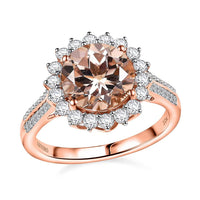 Certified & Appraised Luxoro 10K Rose Gold AAA Marropino Morganite, Diamond (G-H, I2) Ring (Del. in 10-15 Days) 4.09 ctw