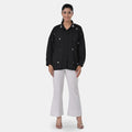 La Marey Black 3/4 Sleeve Blouse with Hand Sewn Jewels - One Size Fits Most - Sticky add to cart bar