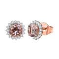 Certified & Appraised Luxoro AAA Marropino Morganite and G-H I2 Diamond 3.22 ctw Stud Earrings in 10K Rose Gold (Del. in 10-15 Days) - Sticky add to cart bar