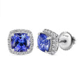 Certified & Appraised Rhapsody AAAA Tanzanite and E-F VS Diamond 2.80 ctw Stud Earrings in 950 Platinum - Sticky add to cart bar