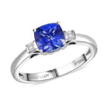 Certified & Appraised Rhapsody 950 Platinum AAAA Tanzanite, Diamond (E-F, VS) Ring (4.87 g) (Del. in 10-15 Days) 1.55 ctw - Sticky add to cart bar