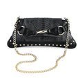The Grand Pelle Black 100% Genuine Python Leather Reticulatus Bag (14.5"x3.5"x6.5") - Sticky add to cart bar
