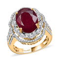 Niassa Ruby (FF), Moissanite Ring in 18K Vermeil YG Over Sterling Silver (Size 10.0) 11.40 ctw - Sticky add to cart bar