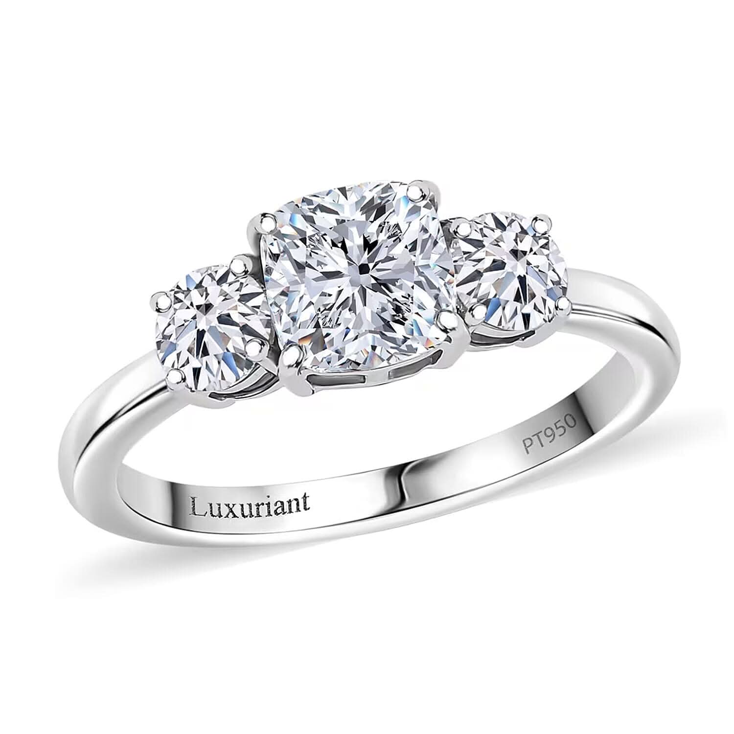 950 Platinum Luxuriant Lab Grown Diamond (E-F, VS) Ring (Size 10.0) (5 g) 1.55 ctw