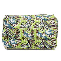 Green Quilted Fabric Set of 4 Pouches with Zipper Closure
