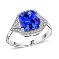 Certified & Appraised Rhapsody AAAA Tanzanite and E-F VS Diamond 4.50 ctw Ring in 950 Platinum (Size 6.0) 6.47 Grams - Sticky add to cart bar