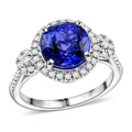 Fujimori Collection Certified & Appraised Rhapsody 950 Platinum AAAA Tanzanite, Diamond (E-F, VS) (0.38 cts) Ring (Size 10.0) (5.73 g) 3.50 ctw - Sticky add to cart bar