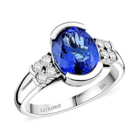 Certified & Appraised Luxoro AAA Tanzanite and I2 Diamond 3.00 ctw Ring in 10K White Gold (Size 10.0)