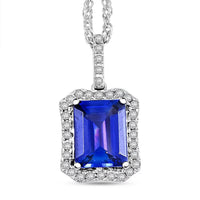 Certified & Appraised Rhapsody AAAA Tanzanite and E-F VS Diamond 2.90 ctw Pendant Necklace (18 Inches) in 950 Platinum