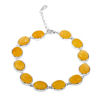 Butterscotch Amber Bracelet in Sterling Silver (7.00 In)