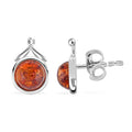 Baltic Amber Round Earrings in Sterling Silver - Sticky add to cart bar
