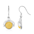 Butterscotch Amber Round Earrings in Sterling Silver - Sticky add to cart bar