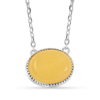 Butterscotch Amber Necklace in Sterling Silver 16 Inches