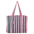 Teal and Pink Quilted Cotton & Polyester Tote Bag (17.7"×16.9"×5.9") - Sticky add to cart bar