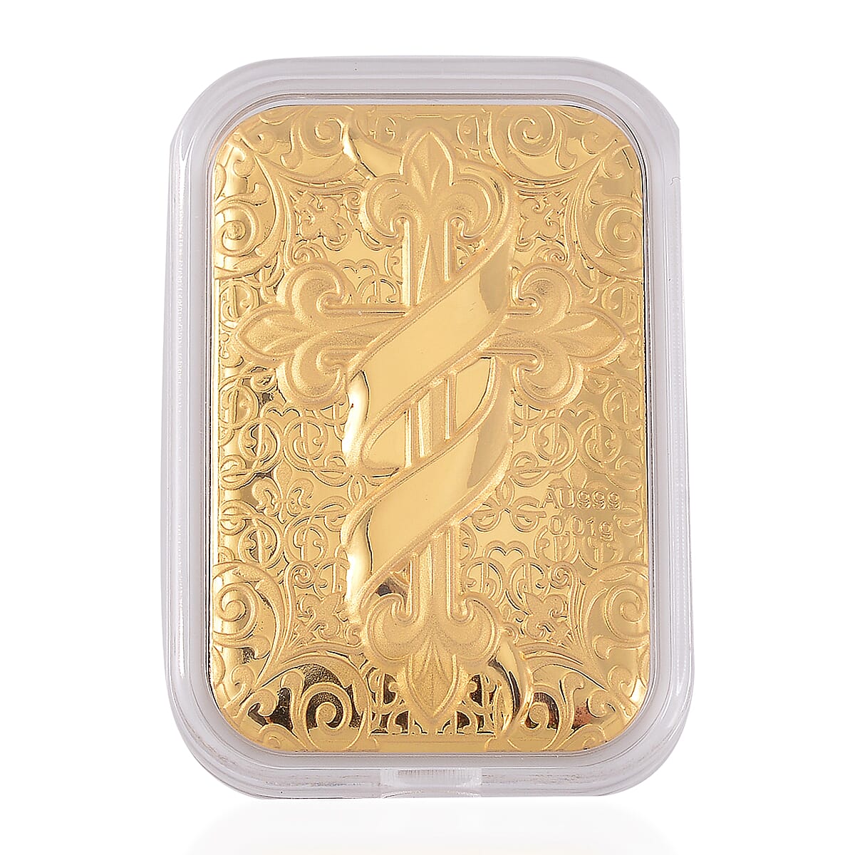 24K Golden Line of Faith Cross Emboss Sheet 31x45.5mm 10mg