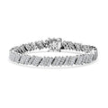 White Zircon 10.35 ctw Bracelet in Rhodium Over Sterling Silver (6.50 In) - Sticky add to cart bar