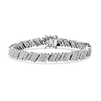 White Zircon 10.35 ctw Bracelet in Rhodium Over Sterling Silver (6.50 In)