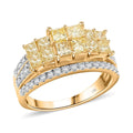 14K Yellow Gold Natural Yellow and White Diamond (SI) Ring (Size 10.0) 2.03 ctw - Sticky add to cart bar