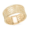Italian 10K Yellow Gold 8.6mm Flex Greek Key Stretch Ring (Size 6-8) (0.83 g) - Sticky add to cart bar