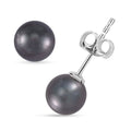 Tahitian Cultured Pearl Solitaire Stud Earrings in Rhodium Over Sterling Silver - Sticky add to cart bar