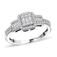 Diamond 0.50 ctw Ring in Rhodium Over Sterling Silver (Size 10.0)