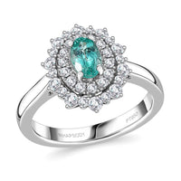 Certified & Appraised Rhapsody AAAA Paraiba Tourmaline and E-F VS2 Diamond 1.65 ctw Ring in 950 Platinum 8 Grams