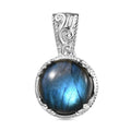 Malagasy Labradorite 11.00 ctw Pendant without Chain in Rhodium Over Sterling Silver - Sticky add to cart bar