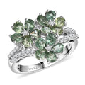 Premium Malagasy Pine Apatite and White Zircon 3.00 ctw Ring in Rhodium Over Sterling Silver (Size 10.0) - Sticky add to cart bar