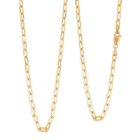 14K Yellow Gold 2.7mm Paper Clip Chain Necklace 24 Inches 4.43 Grams