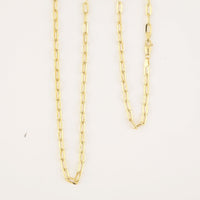 14K Yellow Gold 3mm Paper Clip Chain Necklace 24 Inches 5.97 Grams