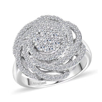 Luxuriant Lab Grown Diamond G-H SI 1.00 ctw Ring in Rhodium Over Sterling Silver
