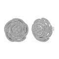 Luxuriant Lab Grown Diamond G-H SI 1.00 ctw Spiral Stud Earrings in Rhodium Over Sterling Silver - Sticky add to cart bar