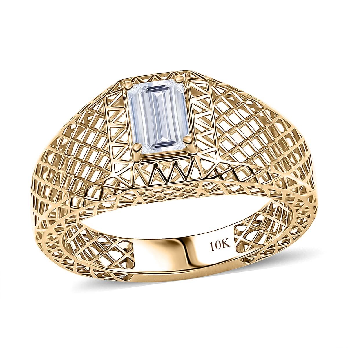 IGI Certified Luxuriant Lab Grown Diamond E-F VS 1.00 ctw Mens Ring in 10K Yellow Gold (Size 10.0)
