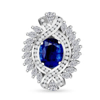 One Time Only Kashmir Kyanite, White Zircon Ring in Rhodium Over Sterling Silver (Size 10.0) 7.75 ctw