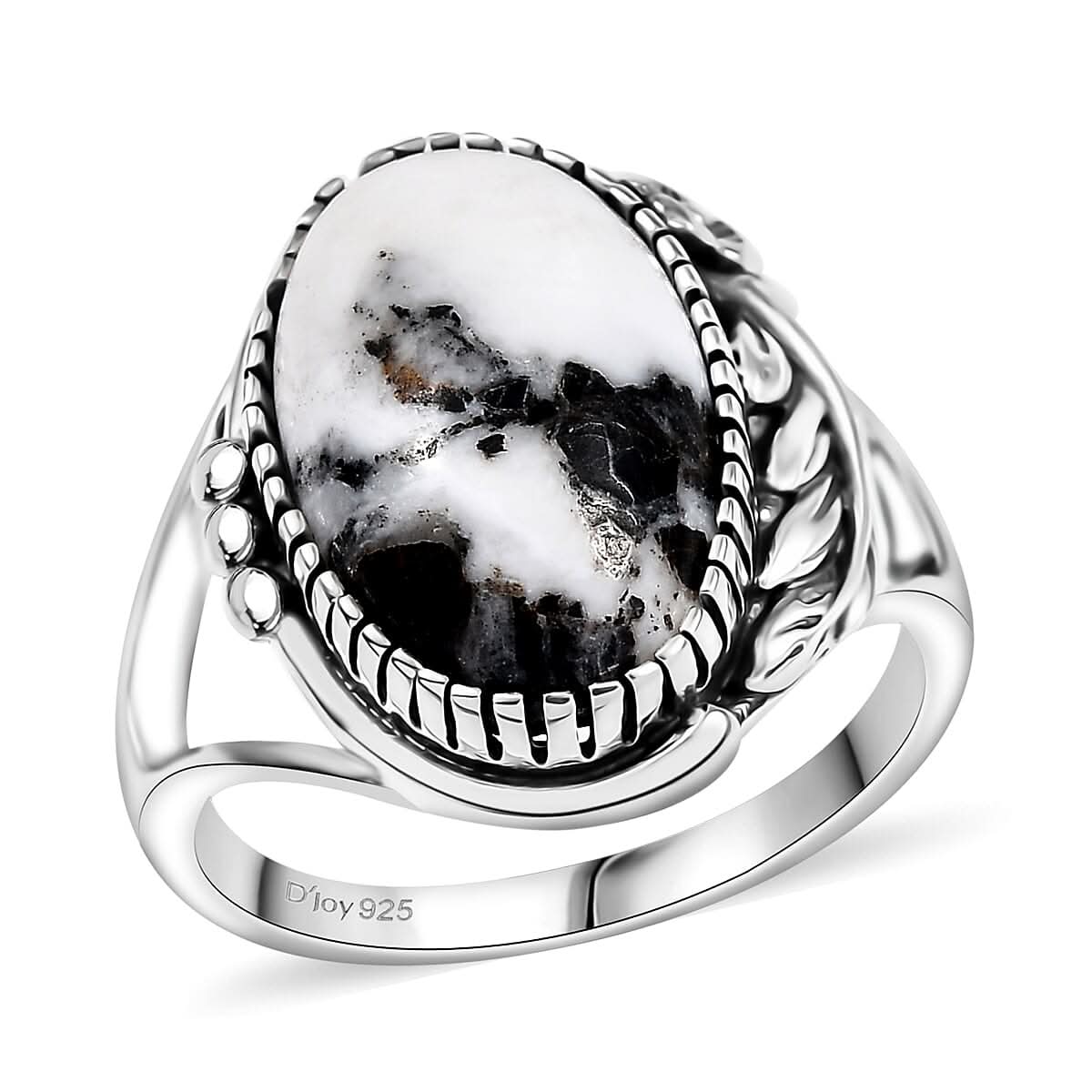 Artisan Crafted White Buffalo 7.15 ctw Solitaire Ring in Sterling Silver