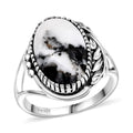 Artisan Crafted White Buffalo 7.15 ctw Solitaire Ring in Sterling Silver - Sticky add to cart bar