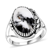 Artisan Crafted White Buffalo 7.15 ctw Solitaire Ring in Sterling Silver