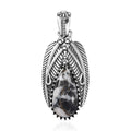 D'Joy Artisan Crafted White Buffalo 8.70 ctw Feather Pendant without Chain in Sterling Silver - Sticky add to cart bar