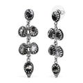D'Joy Artisan Crafted White Buffalo 9.35 ctw Native American and Southwestern Dangling Earrings in Black Oxidized Sterling Silver - Sticky add to cart bar