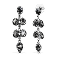 D'Joy Artisan Crafted White Buffalo 9.35 ctw Native American and Southwestern Dangling Earrings in Black Oxidized Sterling Silver