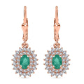 Kagem Zambian Emerald and Diamond 1.67 ctw Sunburst Earrings in 18K Vermeil Rose Gold Over Sterling Silver - Sticky add to cart bar