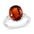 Luxoro Premium Red Citrine and G-H I3 Diamond Ring in 10K White Gold (Size 10.0) 4.23 ctw - Sticky add to cart bar