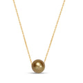 AAA South Sea Golden Cultured Pearl Sunset Drop Necklace in 18K Yellow Gold 18 Inches - Sticky add to cart bar