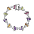 GP Premium Orissa Rhodolite Garnet, Multi Gemstones Bracelet in Rhodium Over Sterling Silver (7.25 In) 10.35 ctw - Sticky add to cart bar