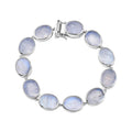 Premium Rainbow Moonstone 55.25 ctw Bracelet in Rhodium Over Sterling Silver (7.50 In) - Sticky add to cart bar